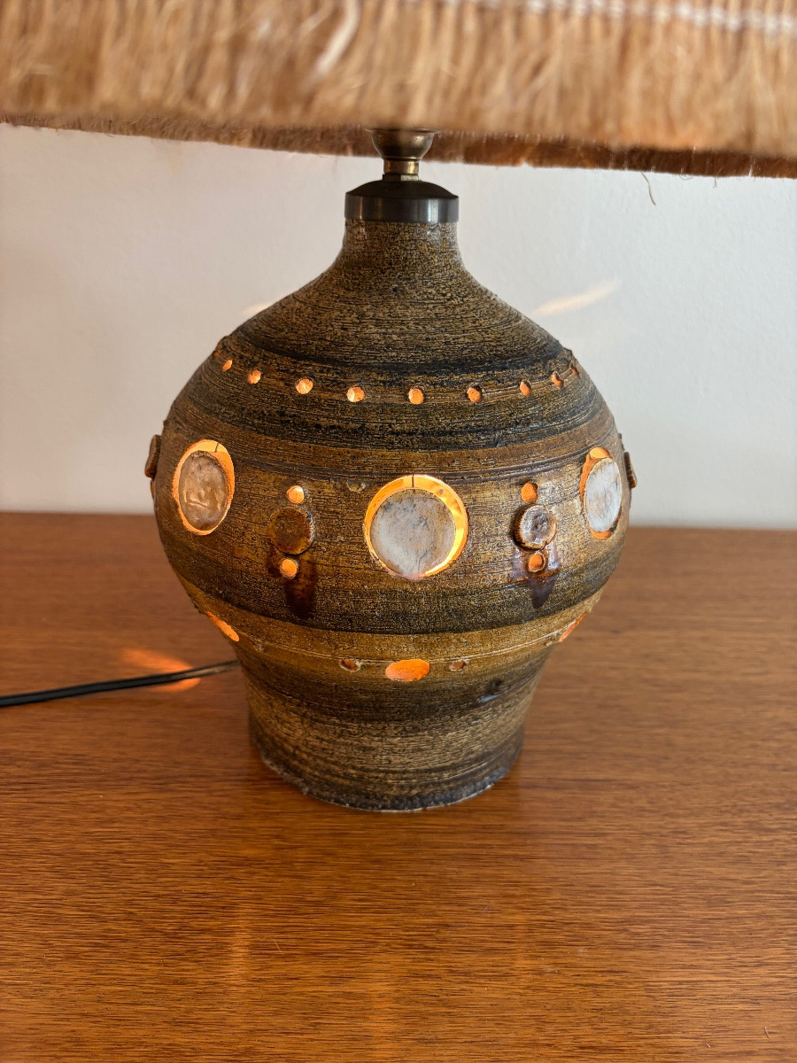 Ceramic Table Lamp By Georges Pelletier, Circa 1960.-photo-5