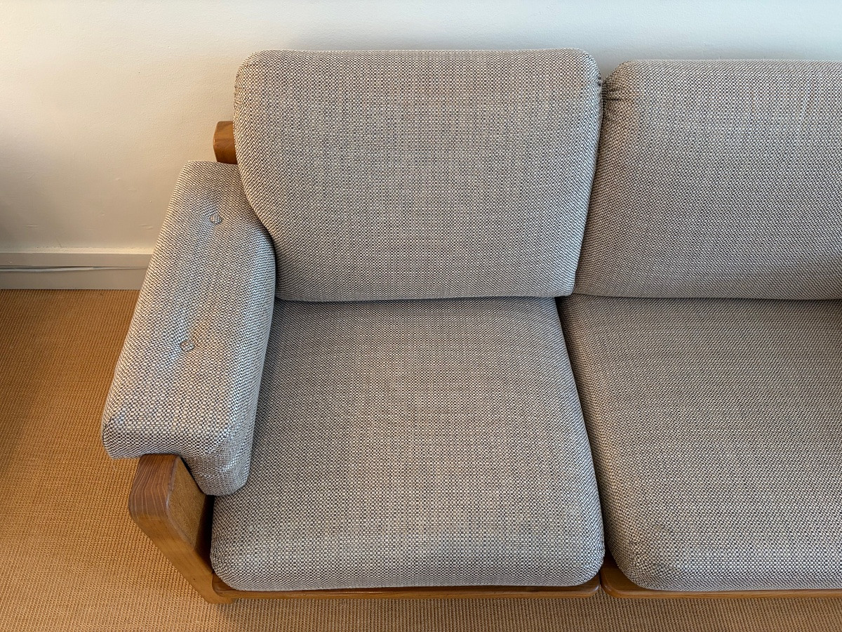 Pair Of Solid Elm Sofas, Maison Regain.-photo-2