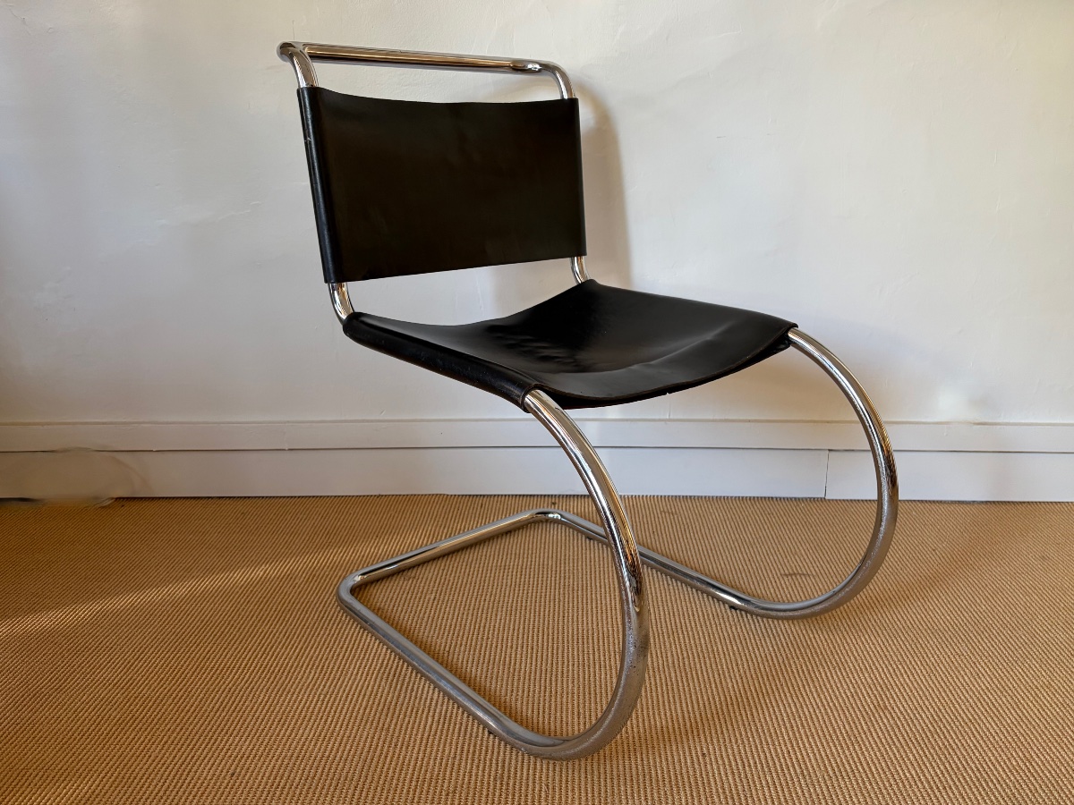 Set Of 4 Mr10 Chairs By Mies Van Der Rohe For Knoll, Circa 1970.-photo-3