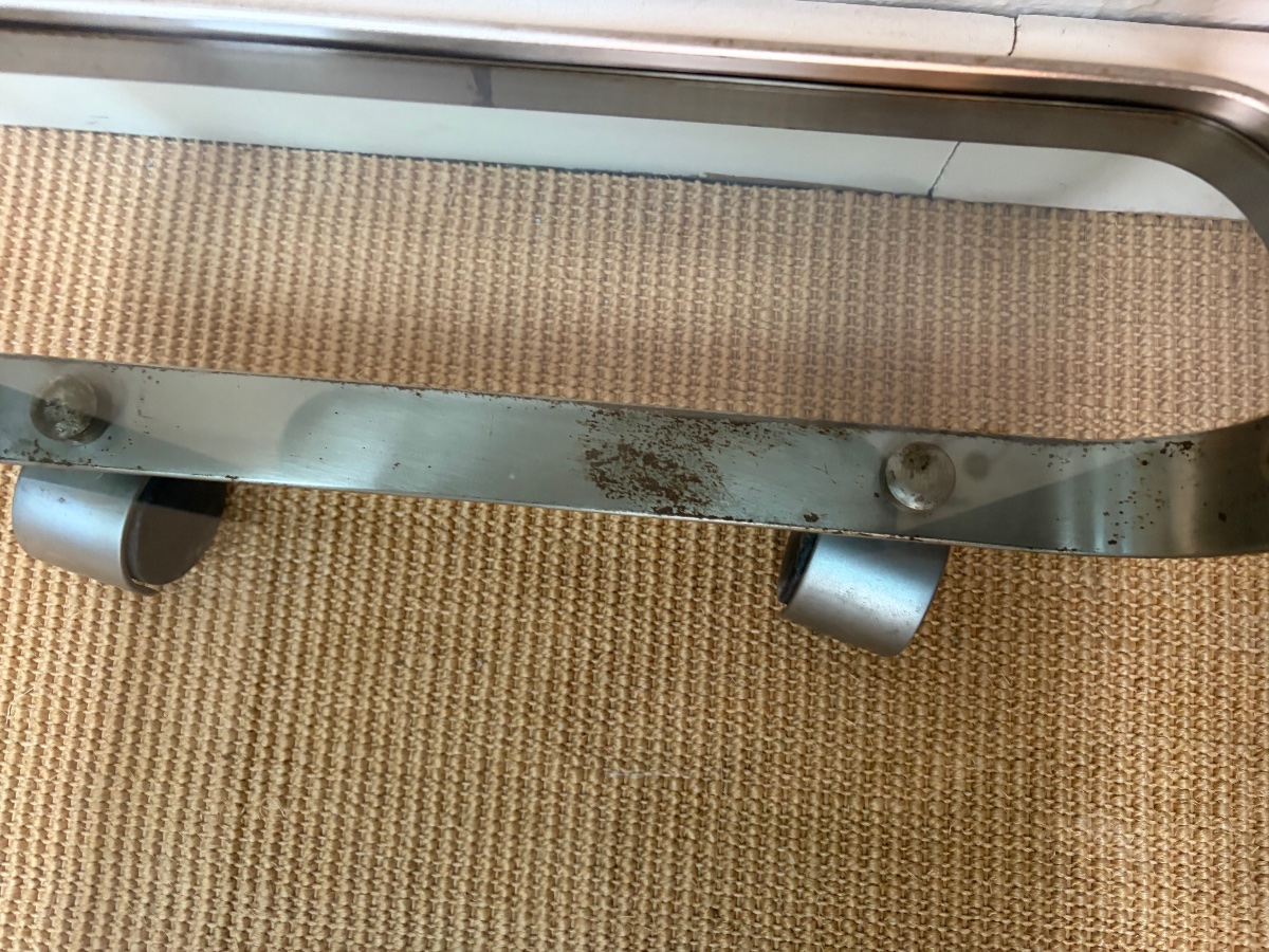 A Brushed Aluminum Side Table From The 1970s.-photo-3