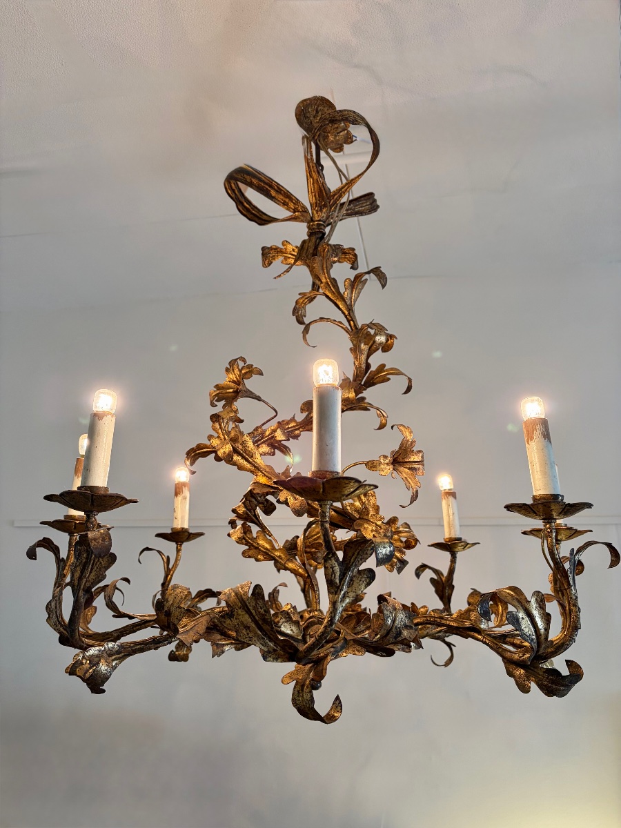 Lustre Italien style rocaille, vers 1950.-photo-3