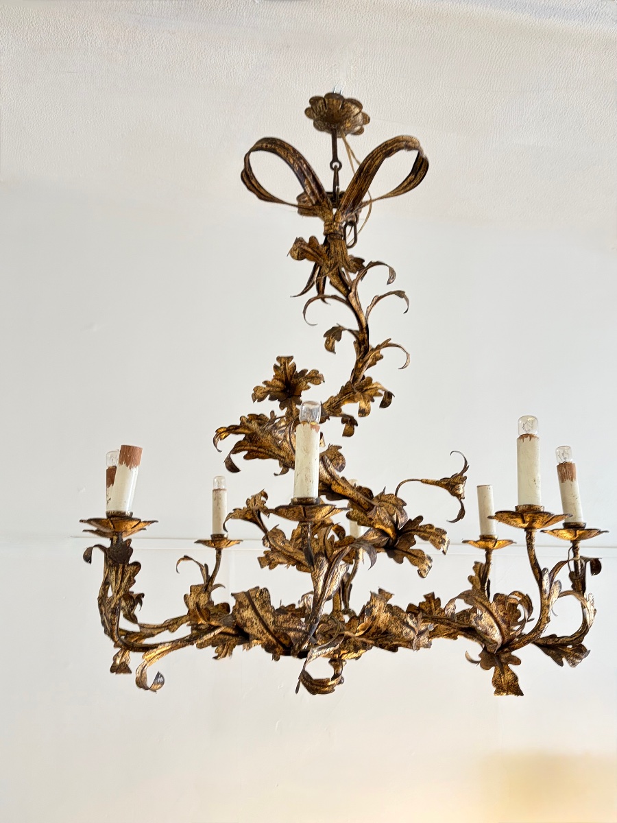 Lustre Italien style rocaille, vers 1950.-photo-4