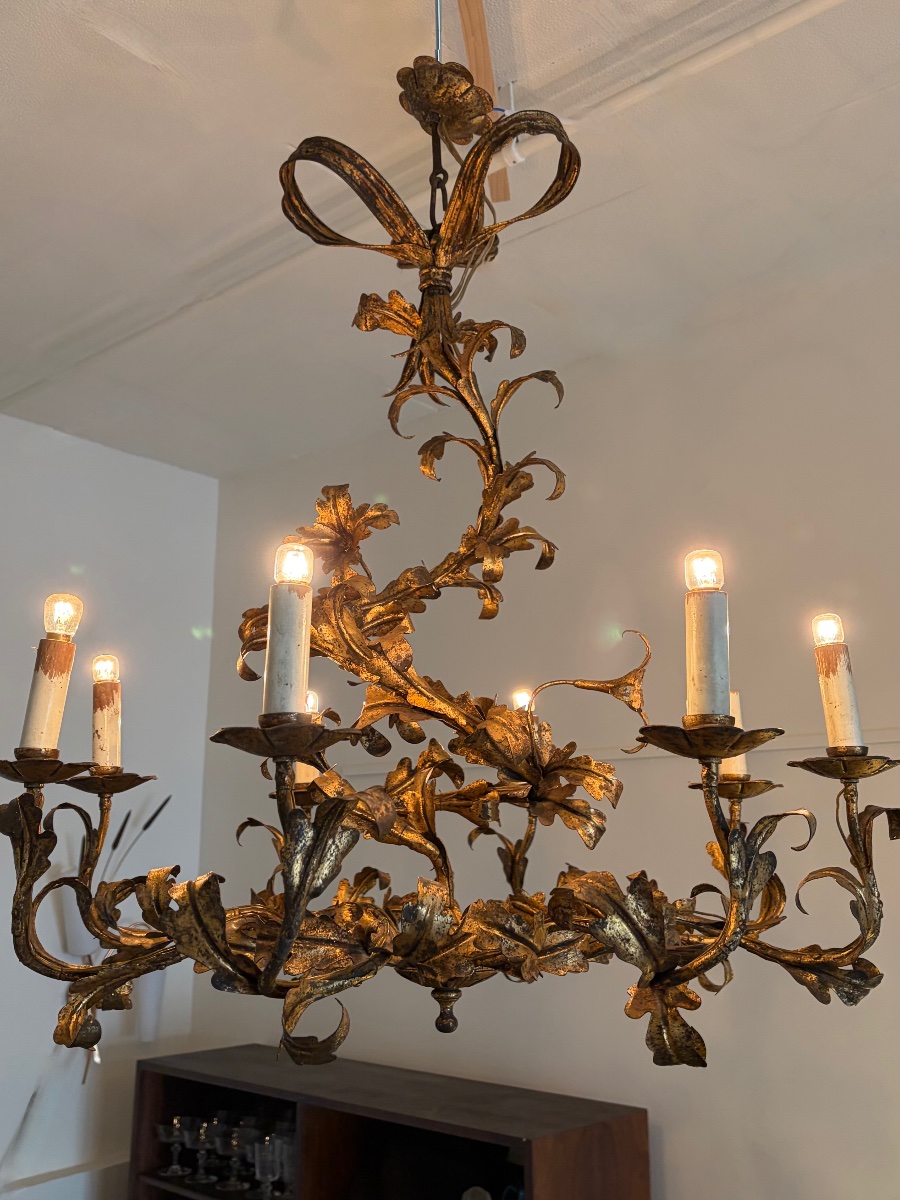 Lustre Italien style rocaille, vers 1950.-photo-1
