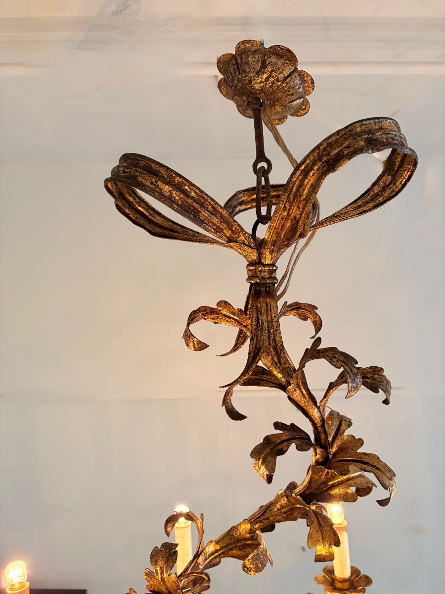 Lustre Italien style rocaille, vers 1950.-photo-3