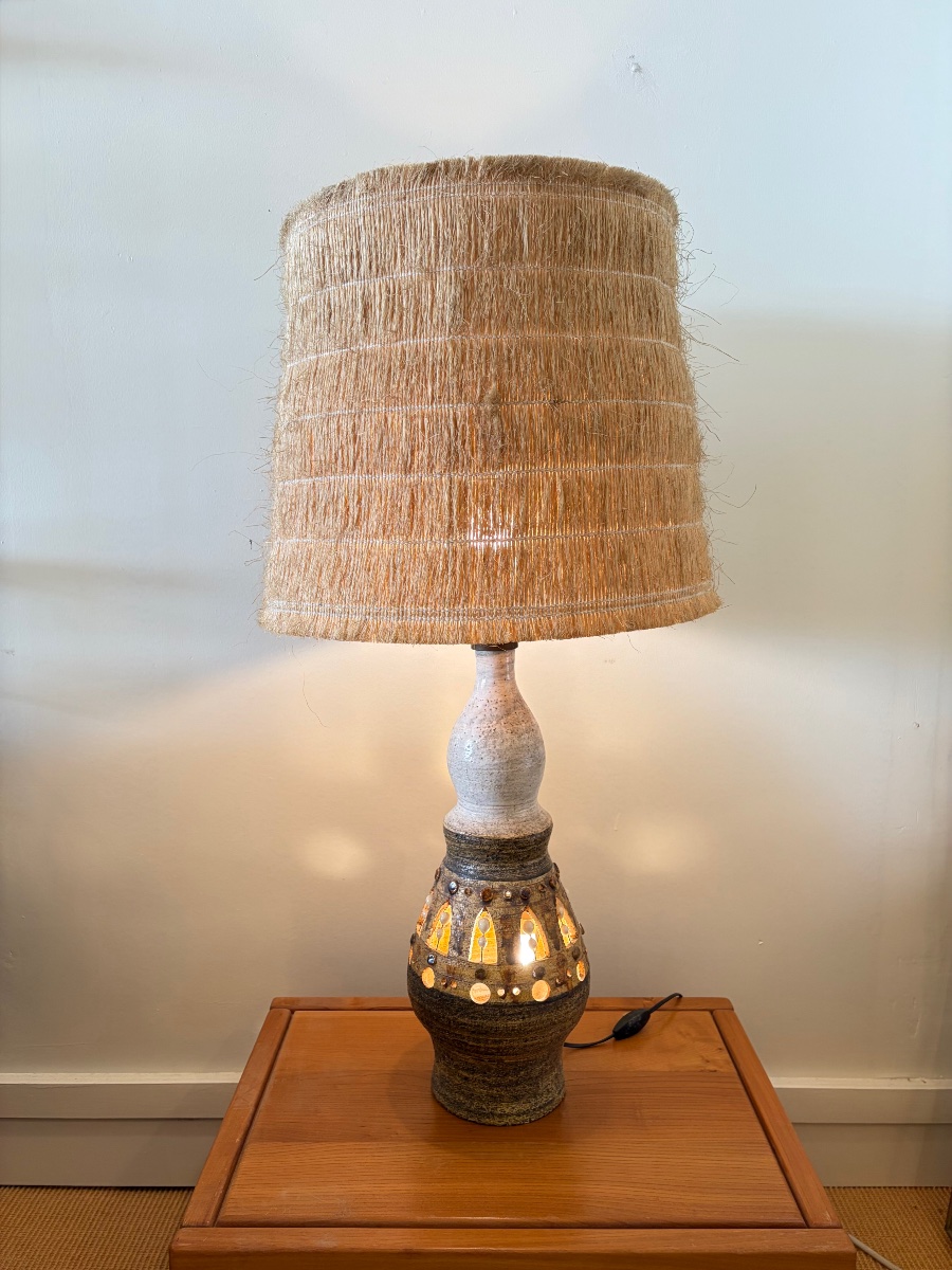 Ceramic Lamp By Georges Pelletier.-photo-2