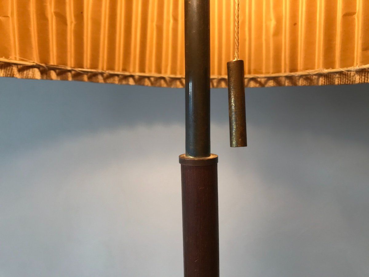 Brass And Rosewood Lamp By Jt Kalmar, Austria, Circa 1950.-photo-4