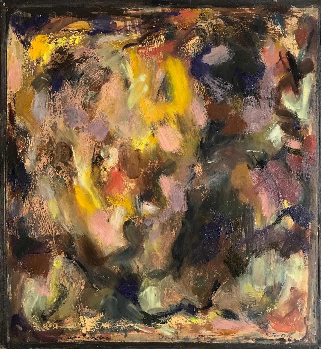 Abstract Painting By Robert Fontené (1892-1980)