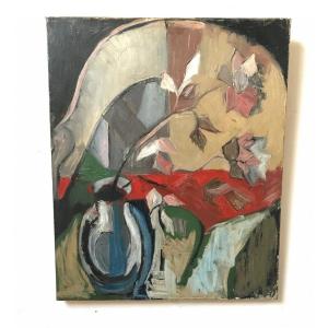 Bouquet Of Flowers, Oil On Canvas, Mid 20th Century.