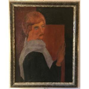 Portrait Of A Woman, French School Of The 20th Century, Oil On Canvas.