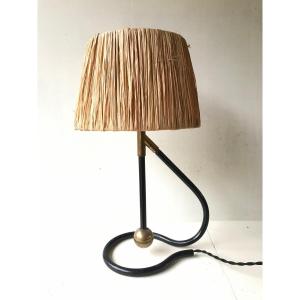 Lampe scandinave en laiton et métal par Kaare Klint, Danemark, vers 1950.