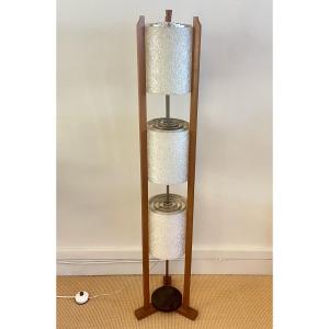 Scandinavian Teak And Perspex Floor Lamp From The 1960s.