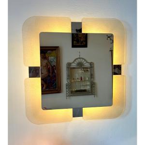 Illuminated Resin Mirror, Circa 1970.