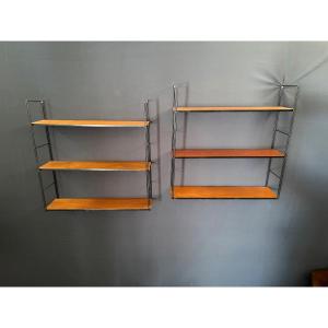 Etagères string en bois.