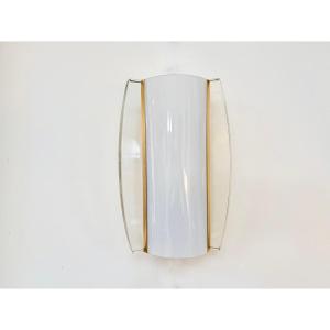 Opaline And Glass Wall Sconce, Italy, Circa 1970.