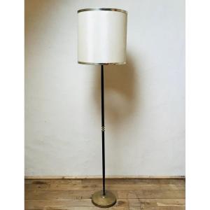 Floor Lamp In Black Lacquered Metal, 1950s.