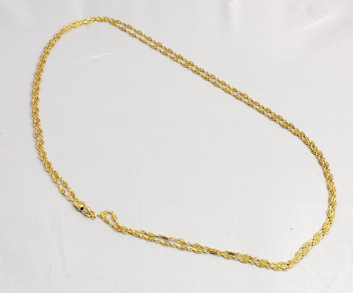 Large Long Necklace In 18k Gold, 160 Cm