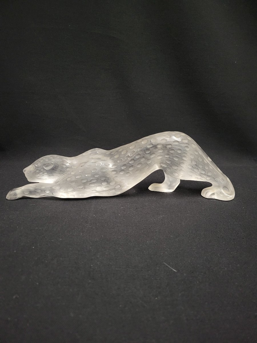 Maison Lalique "Zeila", panthère en cristal moulé pressé (grand Modèle)-photo-2