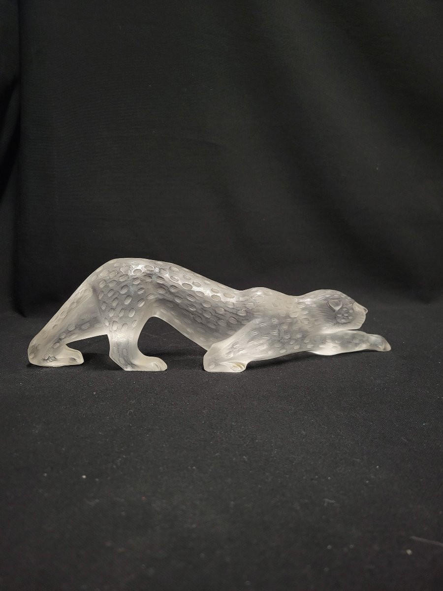 Maison Lalique "Zeila", panthère en cristal moulé pressé (grand Modèle)-photo-4