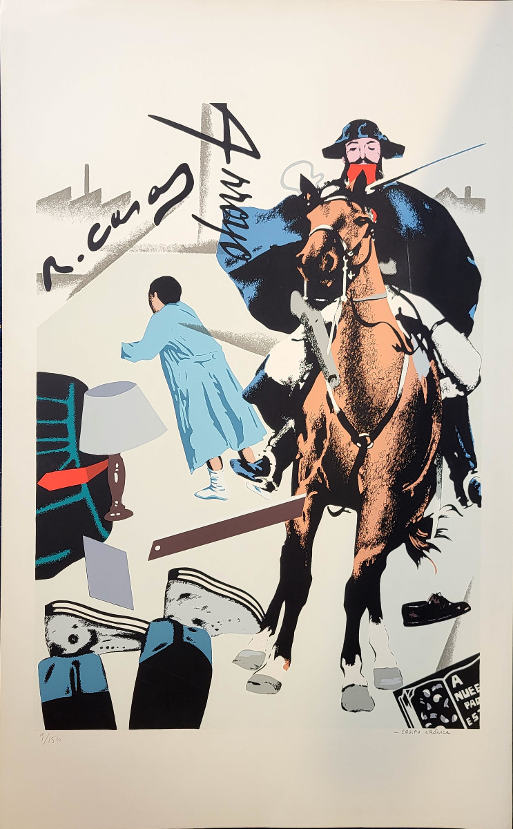 Equipo Crónica, Screen Print "ramon Casas Y Eduardo Arroyo Como Pretexto".