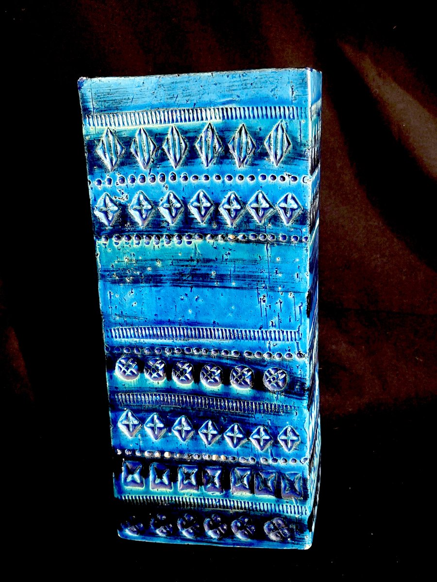ALDO LONDI (1911-2003), grand vase parallélépipédique de la série Rimini Blu design, vers 1960.-photo-2