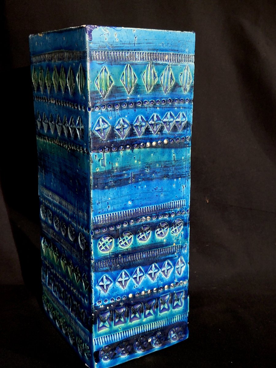 ALDO LONDI (1911-2003), grand vase parallélépipédique de la série Rimini Blu design, vers 1960.-photo-4
