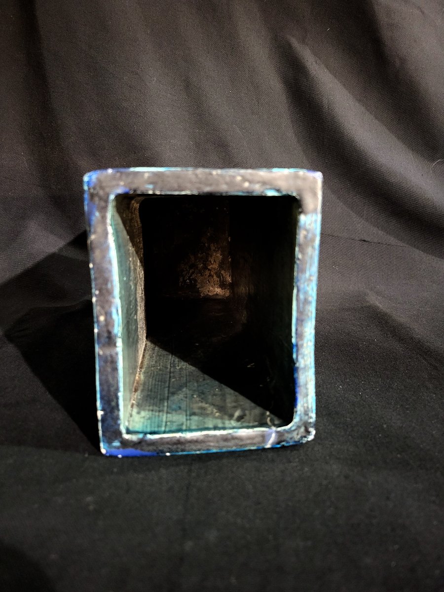 ALDO LONDI (1911-2003), grand vase parallélépipédique de la série Rimini Blu design, vers 1960.-photo-1