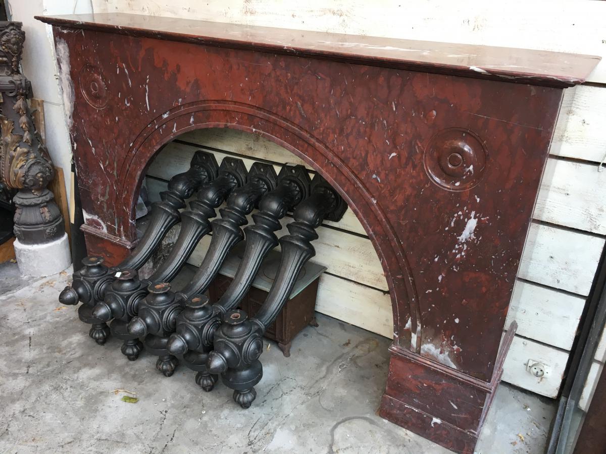 1920 Cherry Marble Fireplace-photo-2