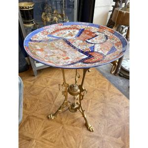 19th-century Gilded Bronze And Imari Porcelain Side Table