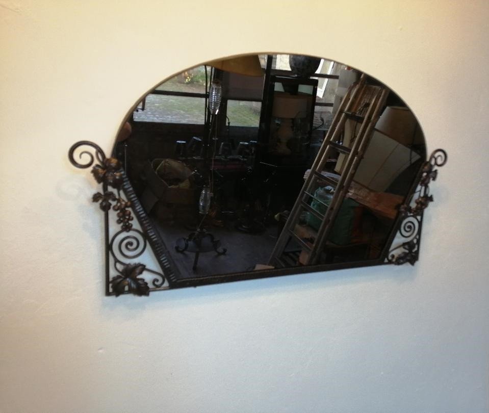 Art Deco Wrought Iron Mirror-photo-2