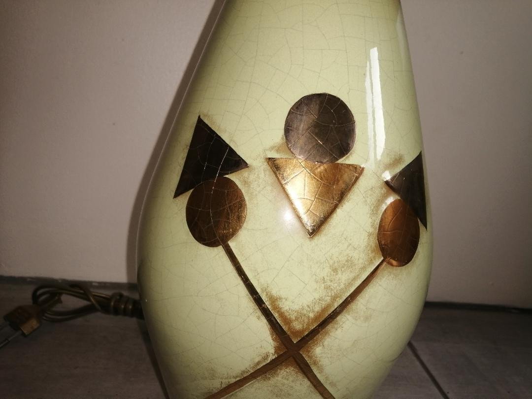 Lamp Signed Louis Drimmer In Earthenware-photo-4