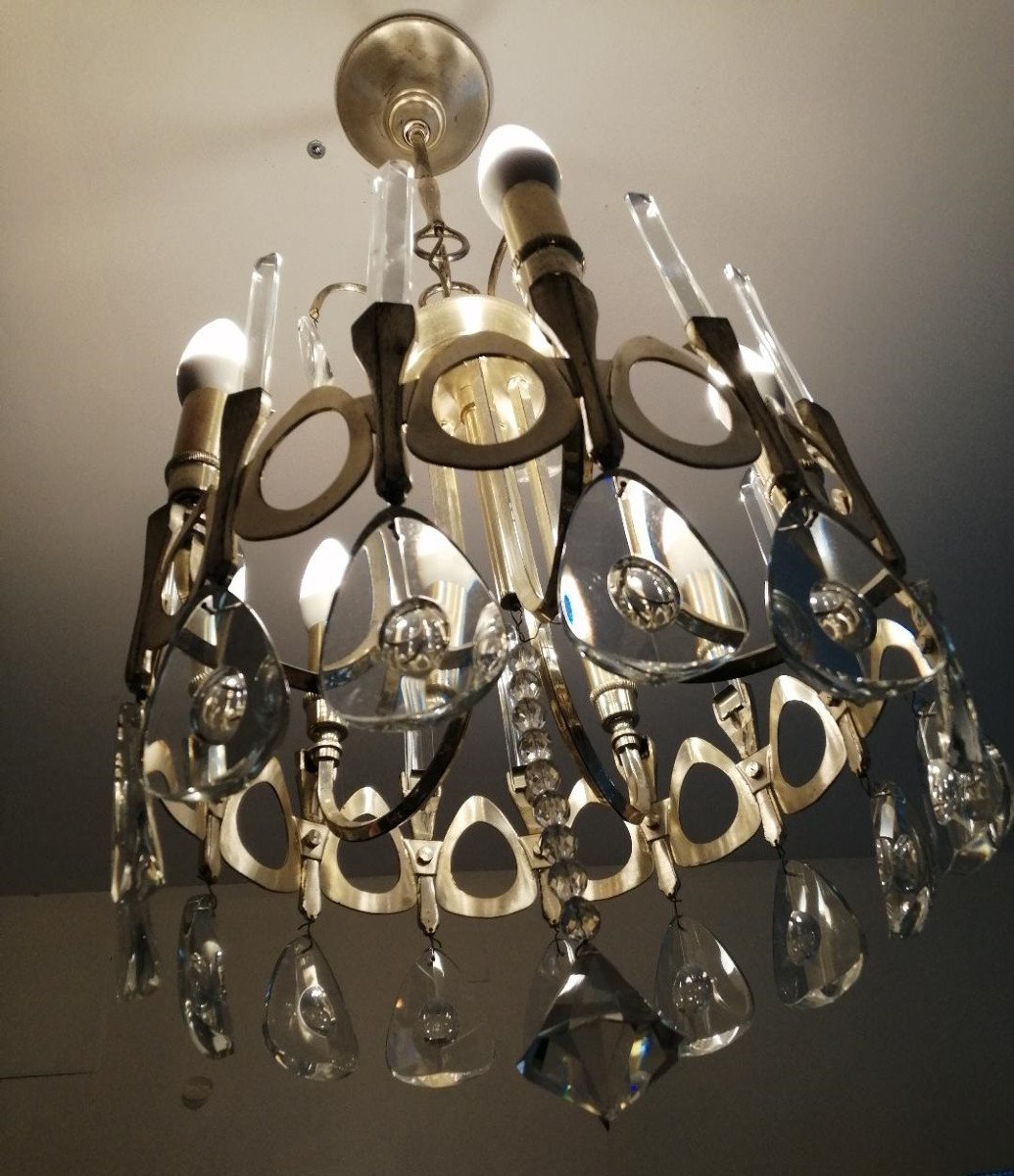 Gaetano Sciolari Chandelier, In Bronze 70s-photo-4