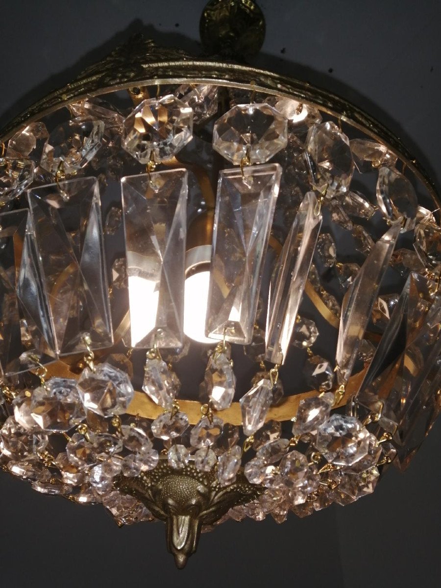 Hot Air Balloon Chandelier In Bronze And Crystal-photo-3