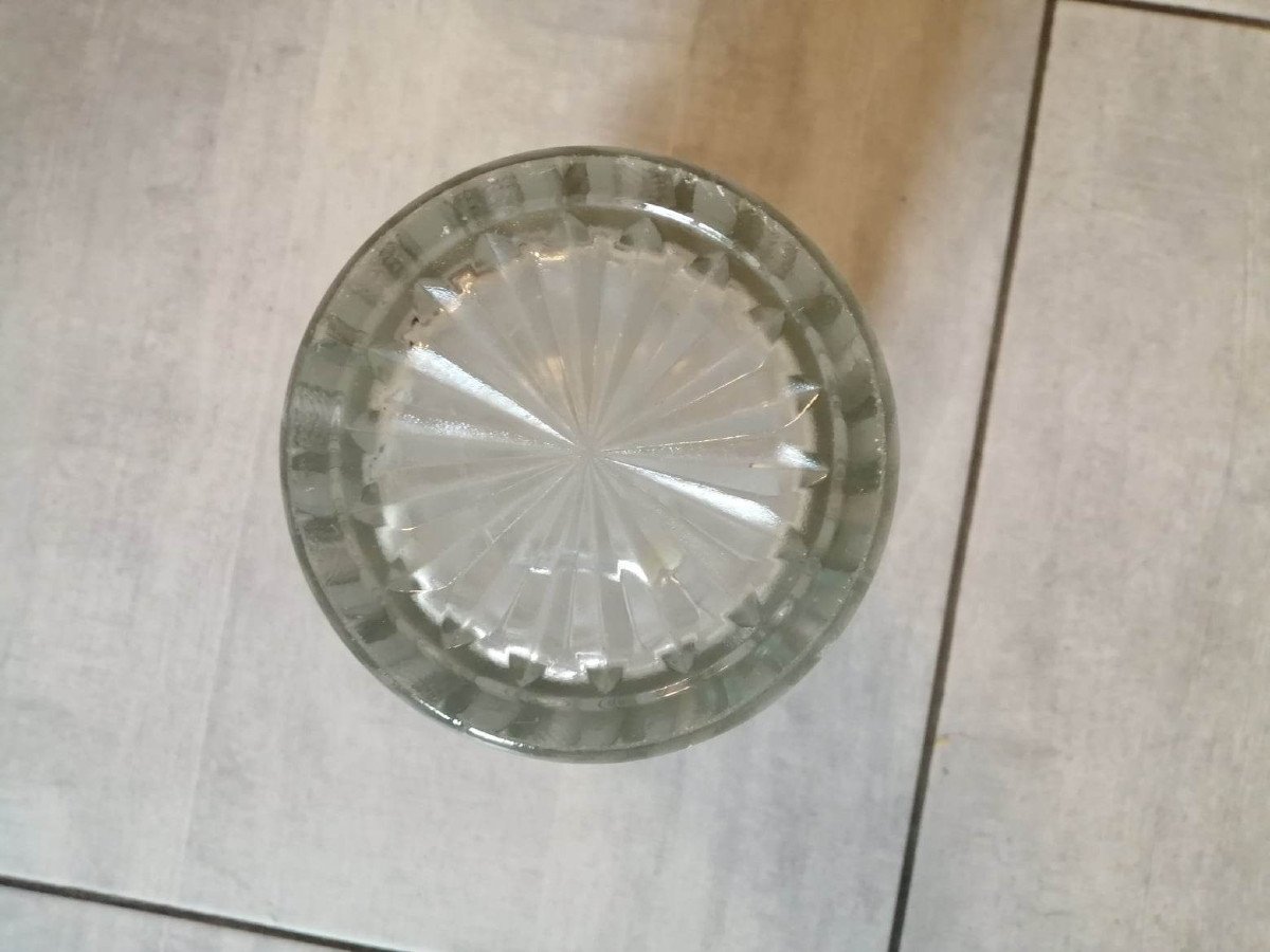 70s Pressed Molded Glass Vase-photo-2