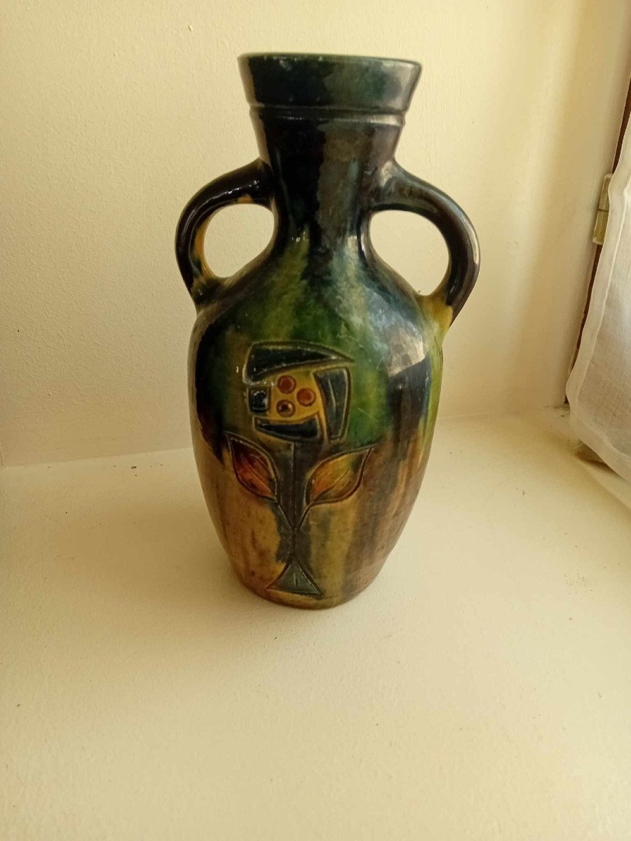 Glazed Sandstone Vase Torhout, Flanders.