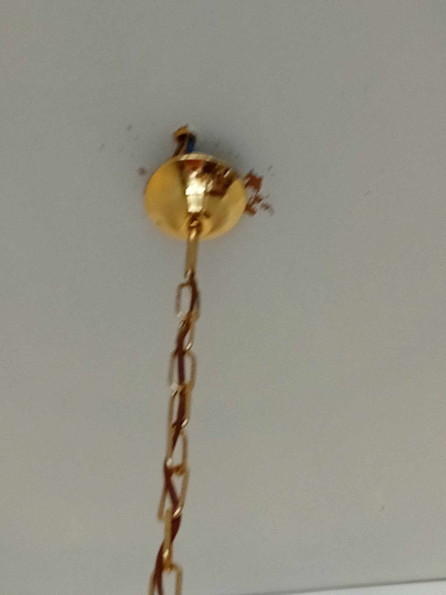 50s/60s Pendant Light In Golden Metal-photo-1