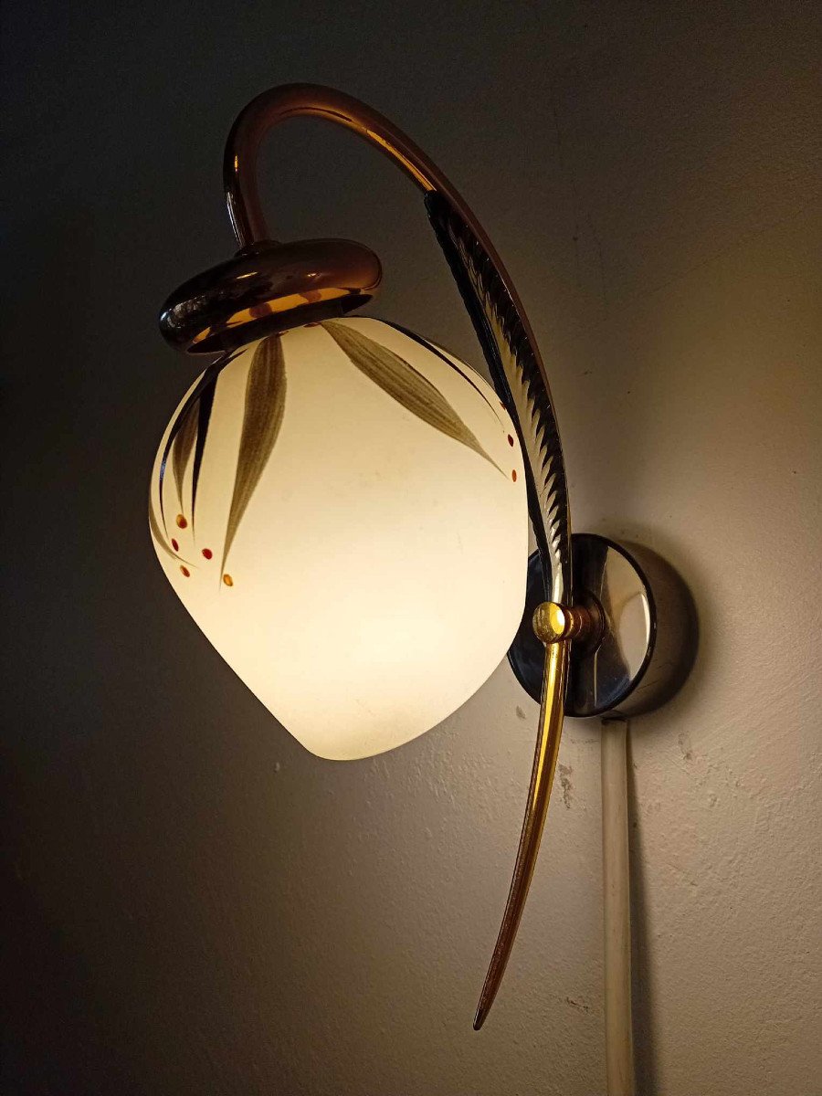 Pair Of 50s/60s Golden Sconces-photo-6
