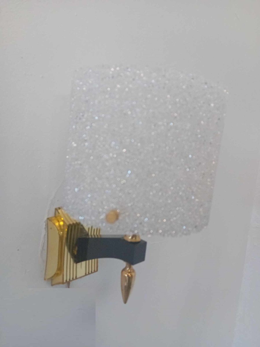 Paire d'Appliques 1950/60 Avec Abat-jour En Perspex-photo-1