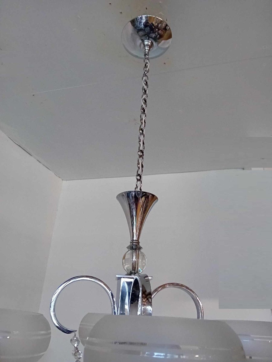 Art Deco Chandelier 1930 With 4 Arms Of Light.-photo-2