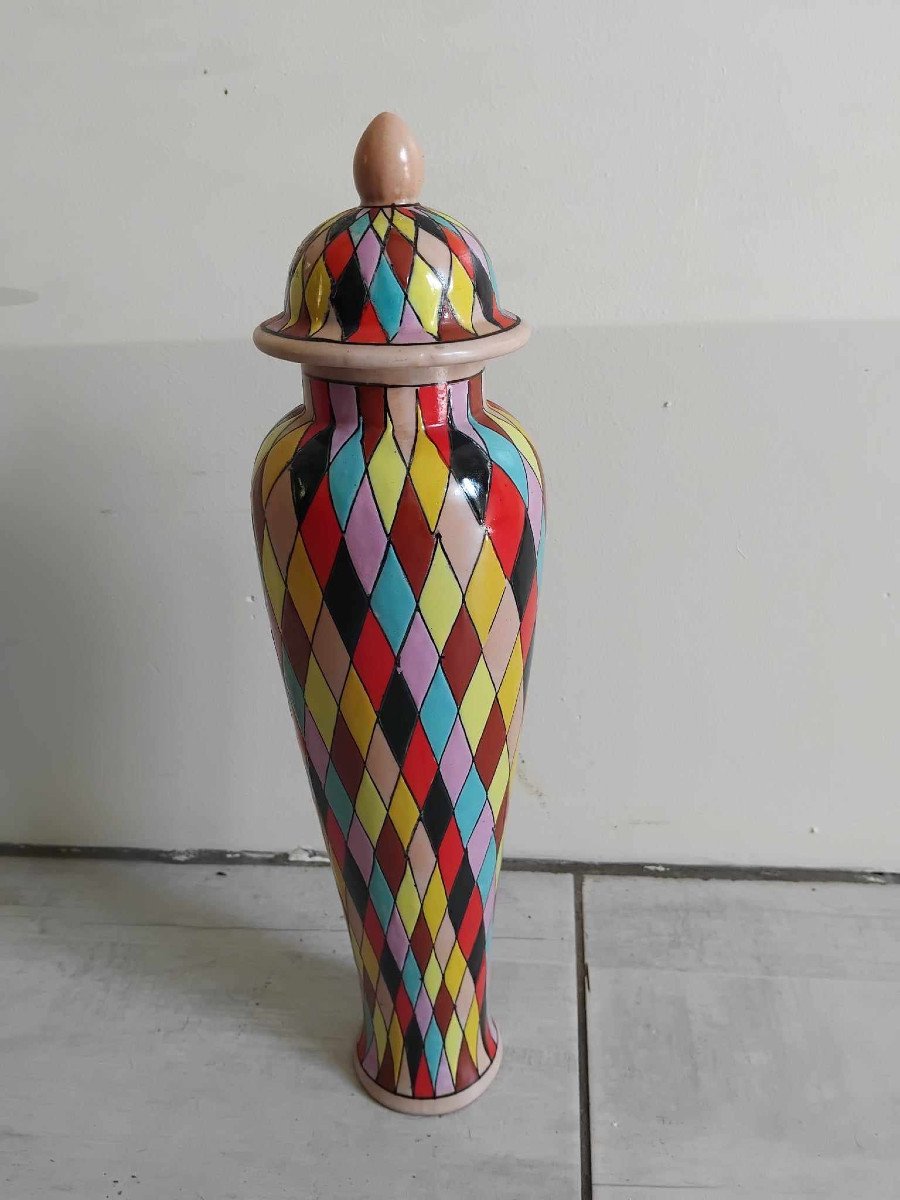 Vase couvert Arlequin années 50.