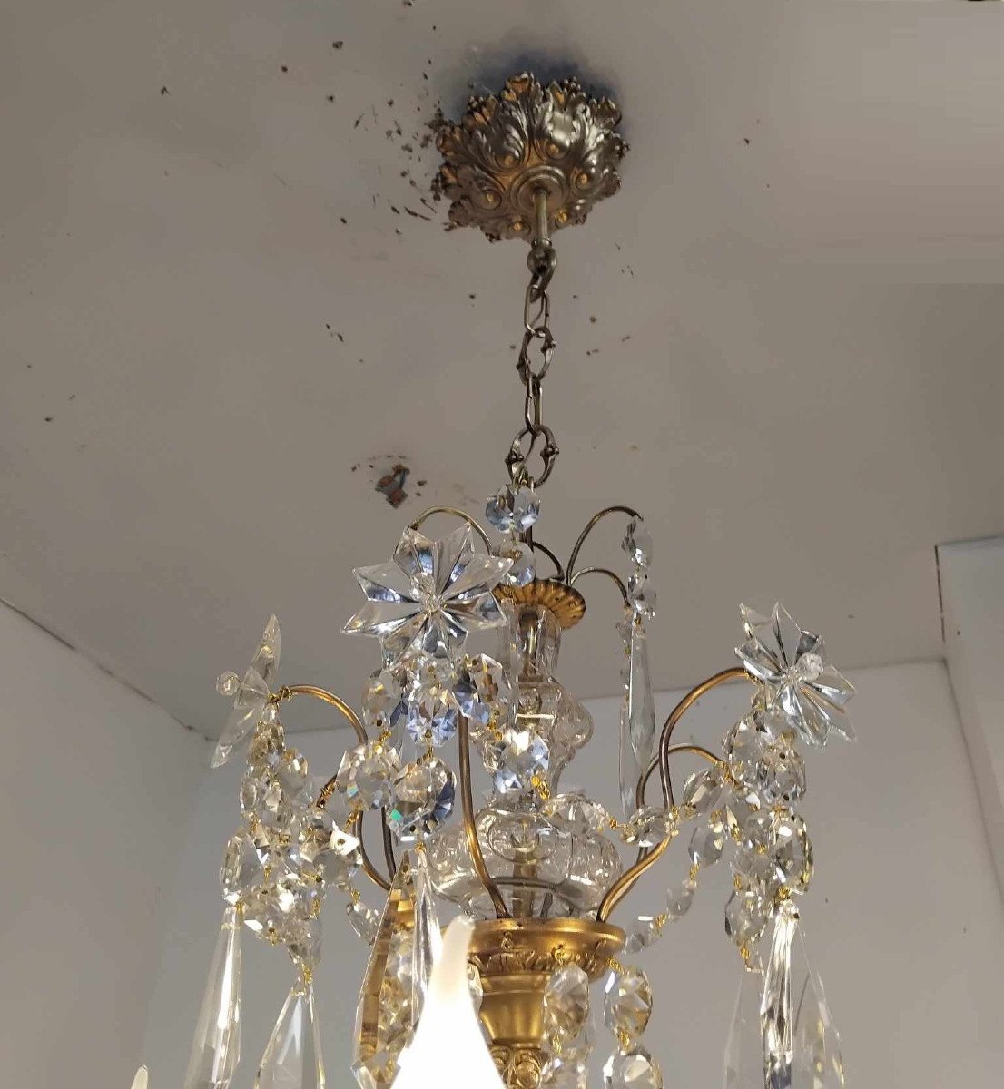 Large 19th Century Crystal Chandelier-photo-3
