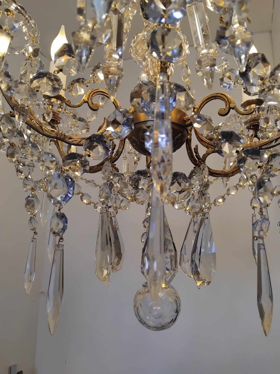 Large 19th Century Crystal Chandelier-photo-3