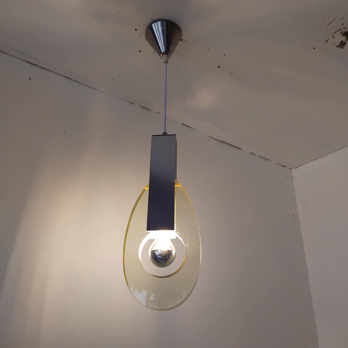 60s/70s Metal And Resin Pendant Light-photo-2