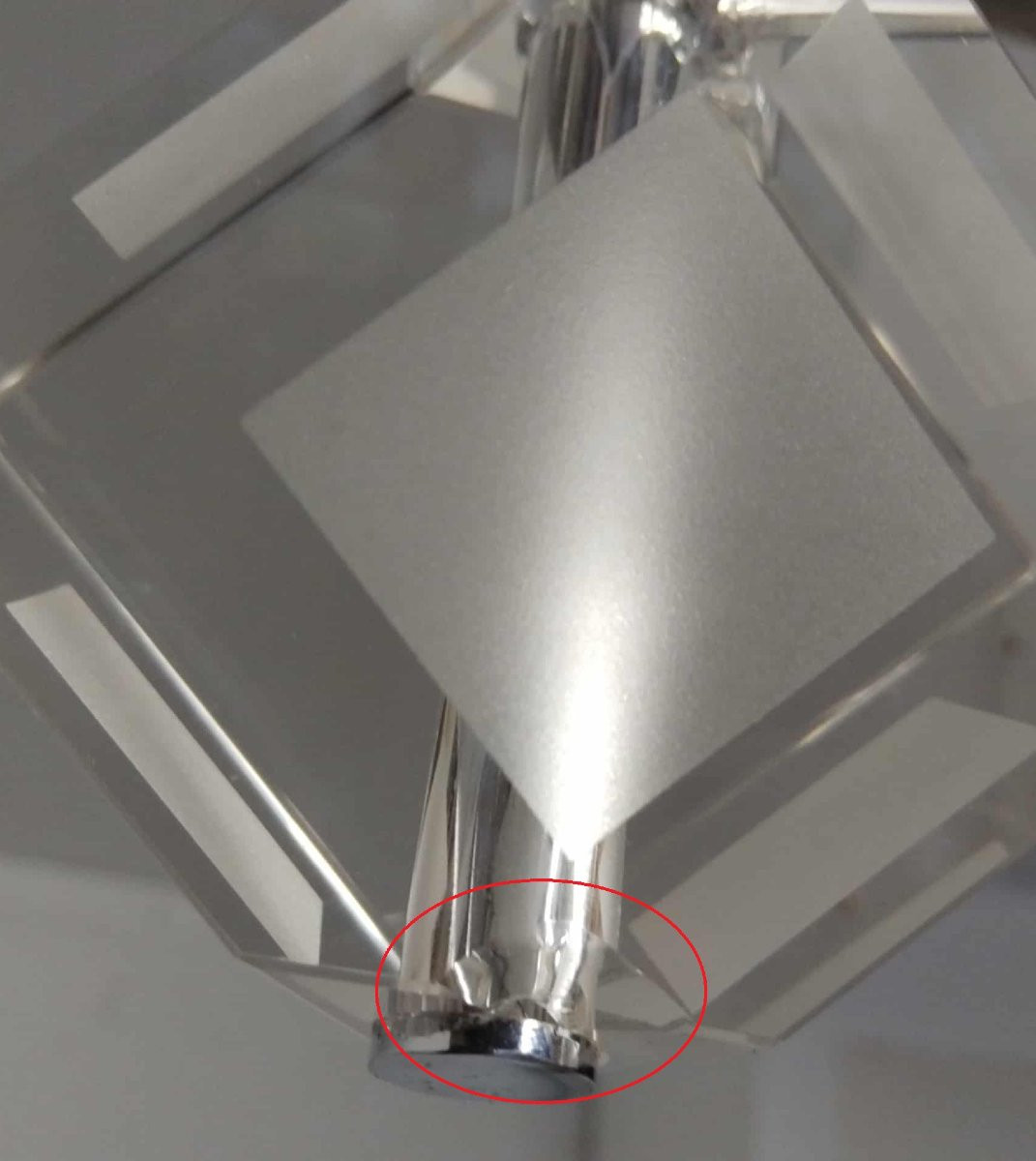 70/80's Stainless Steel Ceiling Light With 6 Glass Cubes-photo-5