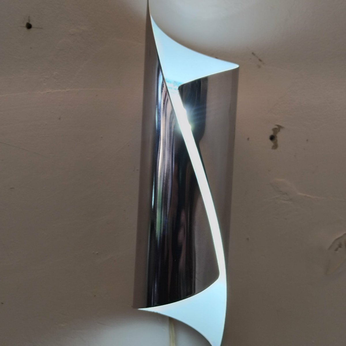 Paire d'appliques chromées bidirectionnelles 70's/80's-photo-1