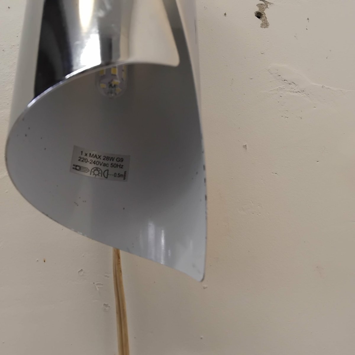 Paire d'appliques chromées bidirectionnelles 70's/80's-photo-7