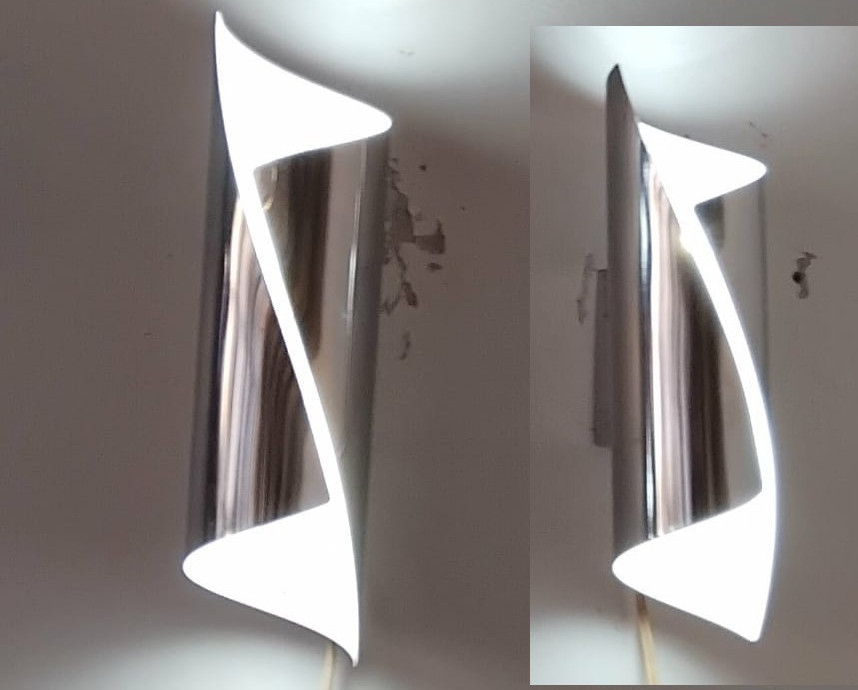 Paire d'appliques chromées bidirectionnelles 70's/80's