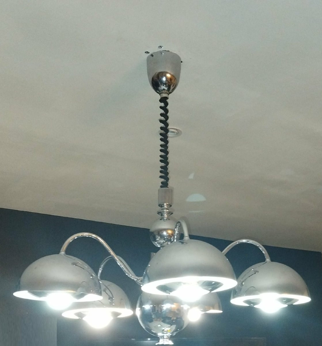 Chrome Chandelier By Gioffredo Reggiani, 1970s-photo-2