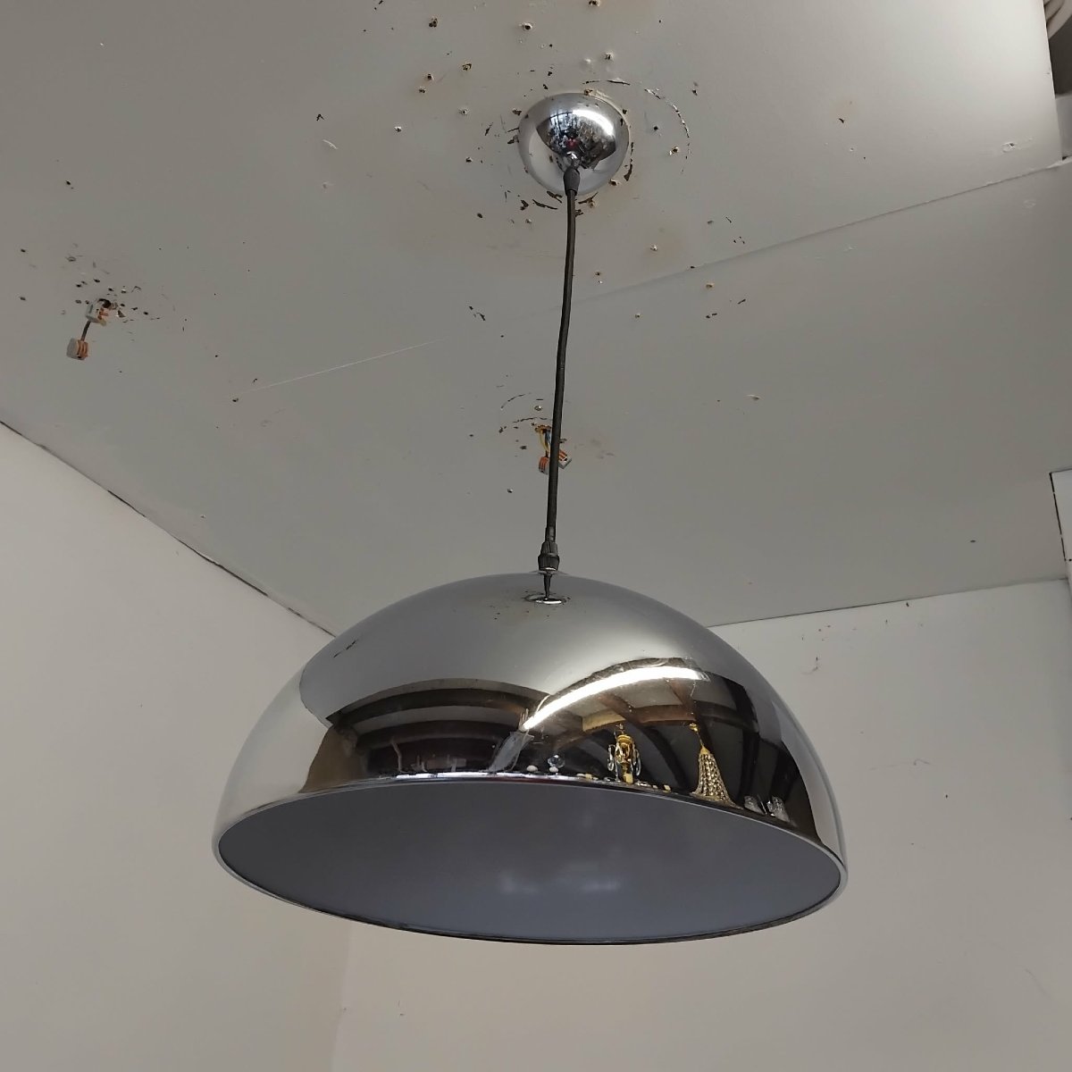 Suspension globe chromé 70/80's-photo-1