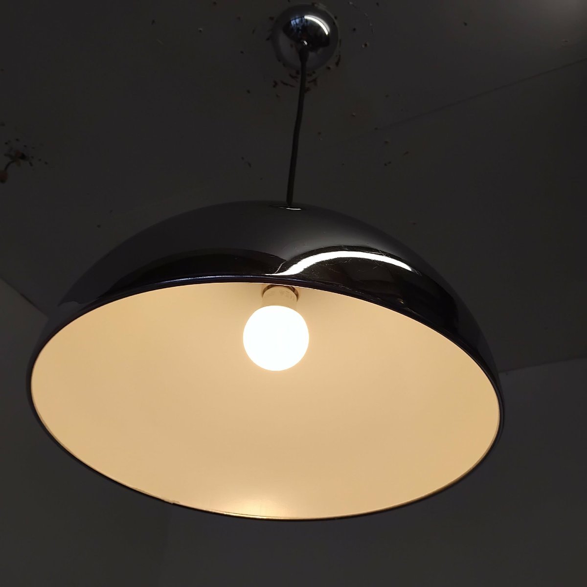 Suspension globe chromé 70/80's-photo-5