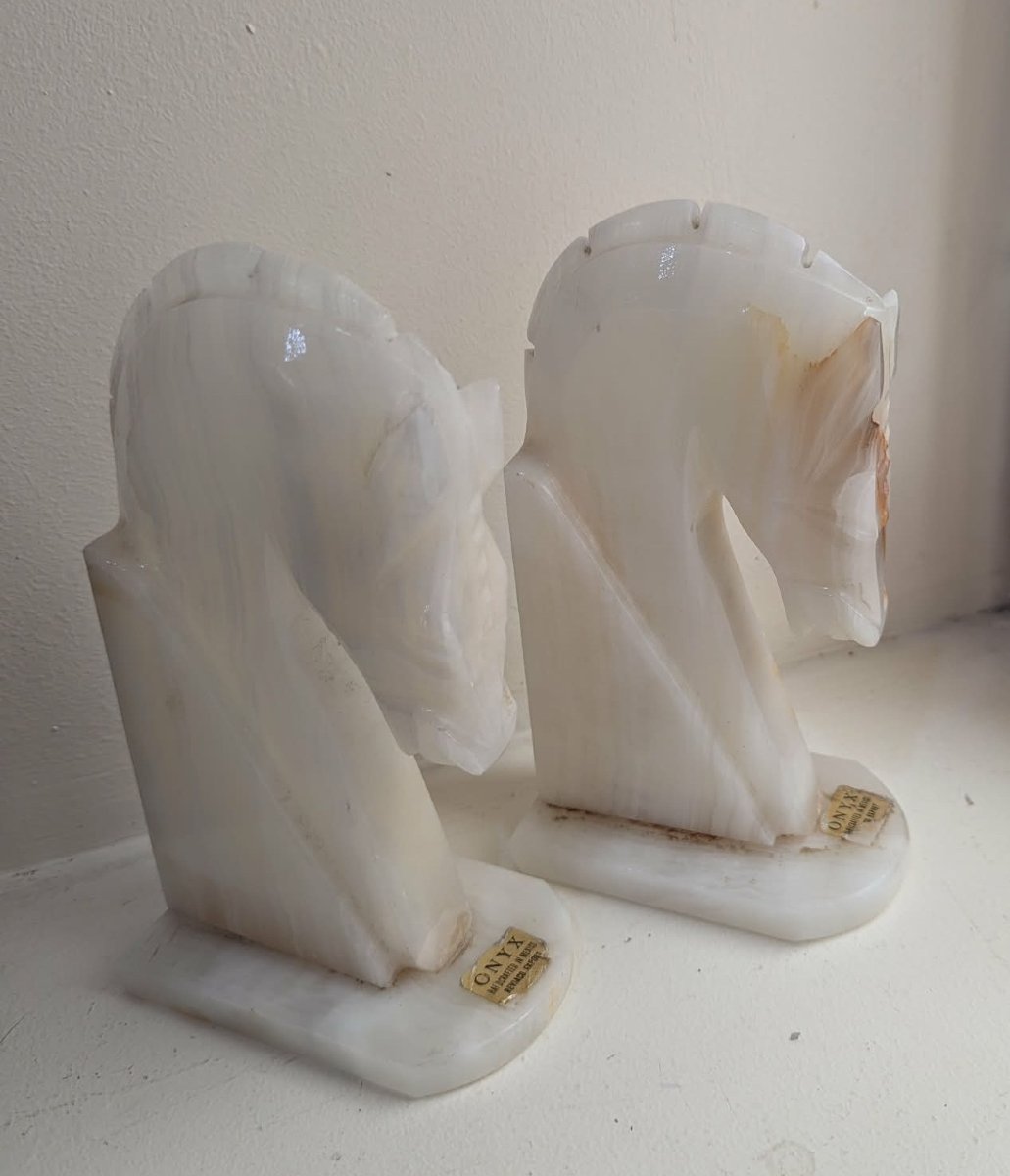 Pair Of Onyx Bookends From The 1960s-photo-4